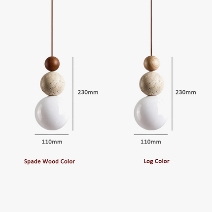 Suspension LED ronde forme gourde en tuf jaune Wabi Sabi — LZ4X9T7J