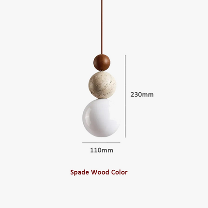 Suspension LED ronde forme gourde en tuf jaune Wabi Sabi — LZ4X9T7J