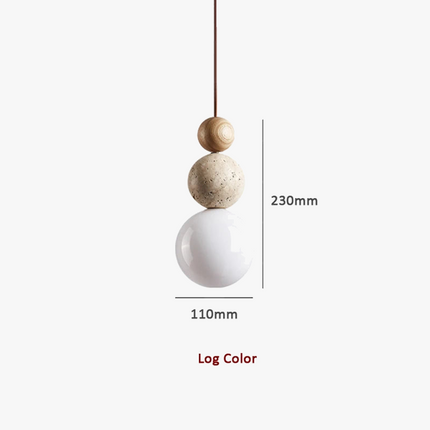 Suspension LED ronde en tuf jaune forme gourde Wabi Sabi — LZ4X9B