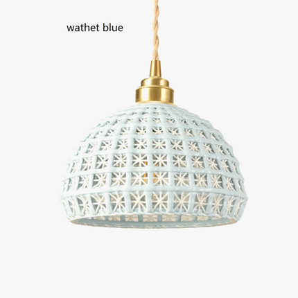 Suspension LED en laiton et céramique style nordique rétro — LZ4Q9T1