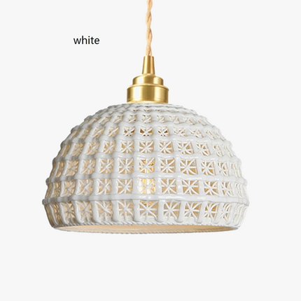 Suspension LED en laiton et céramique style nordique rétro — LZ4Q9T1