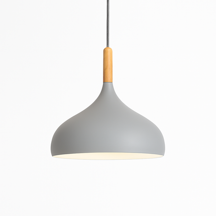 Suspension LED nordique en métal coloré et bois — LZ4X9P2