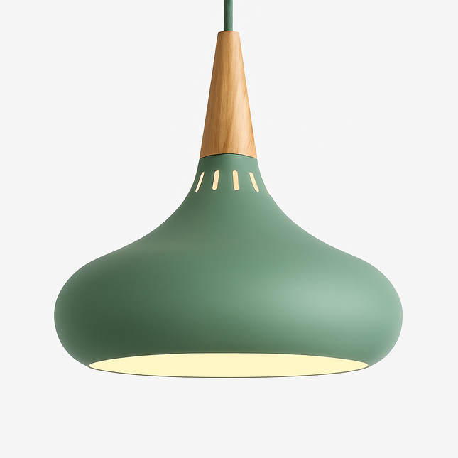 Suspension LED en métal avec tige en bois style Loft — LZ4P9XQ