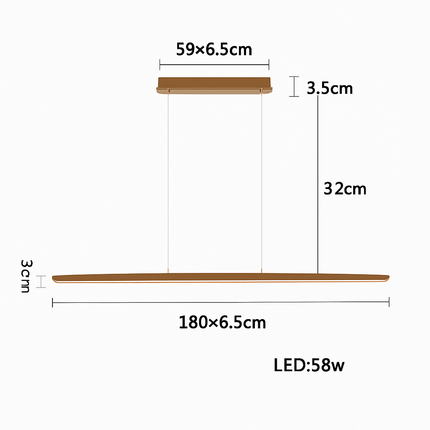 Suspension LED élégante en noyer noir — LZ4XJ9