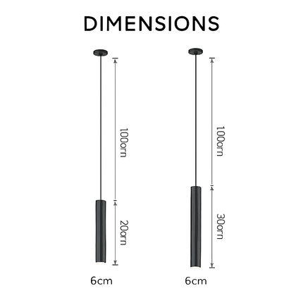 Suspension LED en tube cylindre