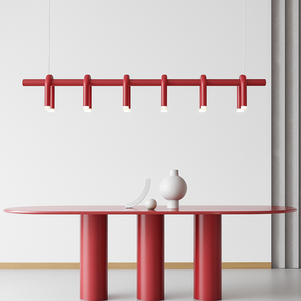 suspension led en tube en u design artistique réglable