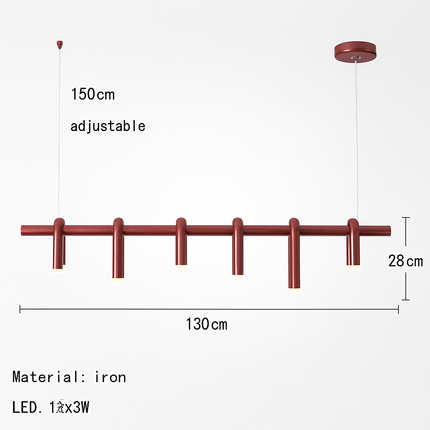 suspension led en tube en u design artistique réglable