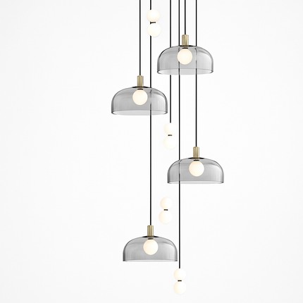Suspension LED en verre gris fumé au style nordique — LZ4P9XQ