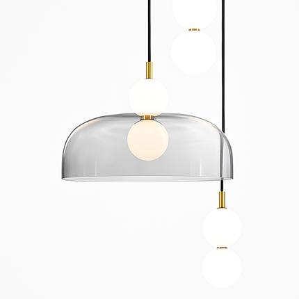 Suspension LED en verre gris fumé au style nordique — LZ4P9XQ