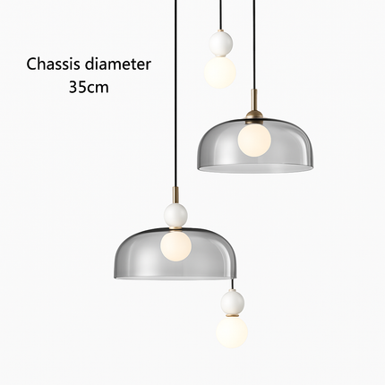 Suspension LED en verre gris fumé au style nordique — LZ4P9XQ