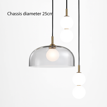 Suspension LED en verre gris fumé au style nordique — LZ4P9XQ