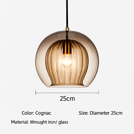 Suspension LED en verre gris fumé au style nordique — LZ4N7Q2