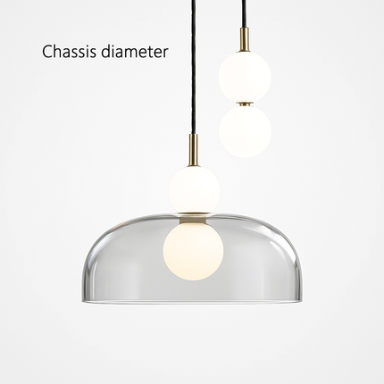 Suspension LED en verre gris fumé au style nordique — LZ4P9XQ