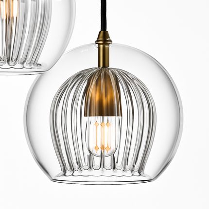 Suspension LED en verre gris fumé au style nordique — LZ4N7Q2