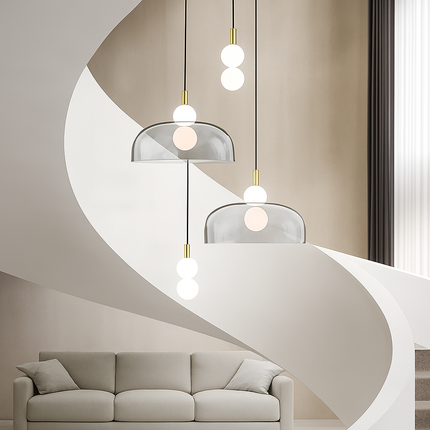 Suspension LED en verre gris fumé au style nordique — LZ4P9XQ