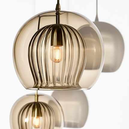 Suspension LED en verre gris fumé au style nordique — LZ4N7Q2