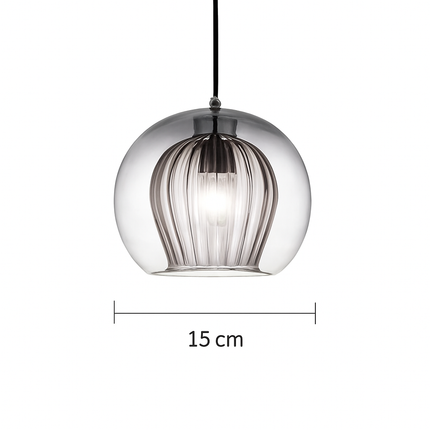 Suspension LED en verre gris fumé au style nordique — LZ4N7Q2