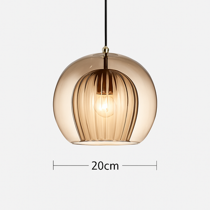 Suspension LED en verre gris fumé au style nordique — LZ4N7Q2