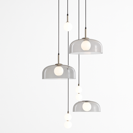 Suspension LED en verre gris fumé au style nordique — LZ4P9XQ