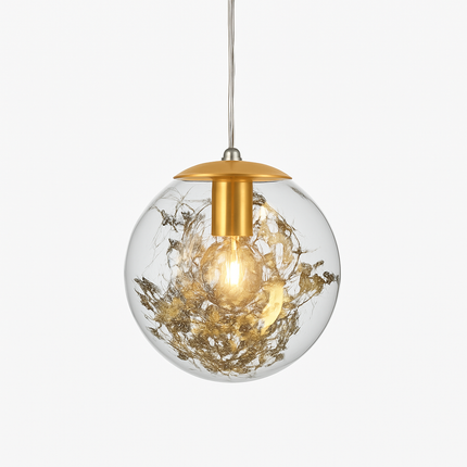 Suspension LED en verre avec décor floral doré Kevin Reilly — LZ4X9J