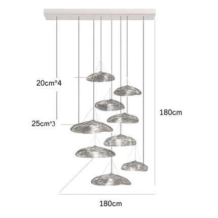 Suspension LED design nordique en verre Manta — LZ4X9P2