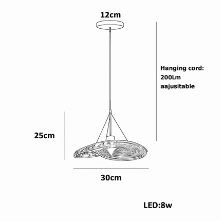 Suspension LED design nordique en verre Manta — LZ4X9P2
