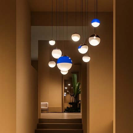 Suspension LED en verre au design nordique pour chambre ou hôtel — LZ4X9P