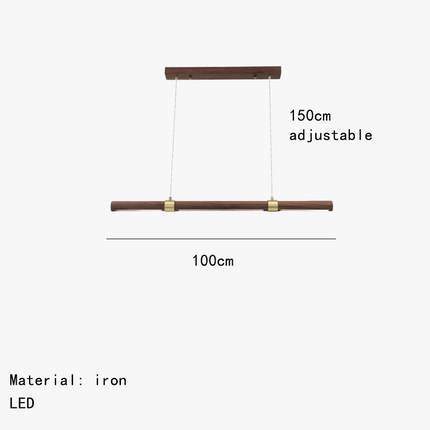 Suspension LED réglable imitation bois et métal minimaliste — LZ4X9T