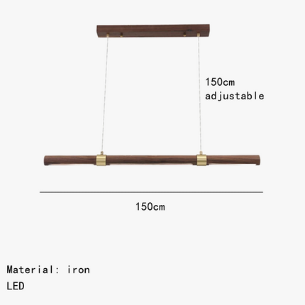 Suspension LED réglable imitation bois et métal minimaliste — LZ4X9T