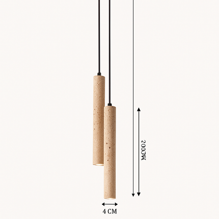 Suspension LED Long Tube bois plafonnier Style japonais vent silencieux chambre chevet lustre rétro moderne G9 remplaçable
