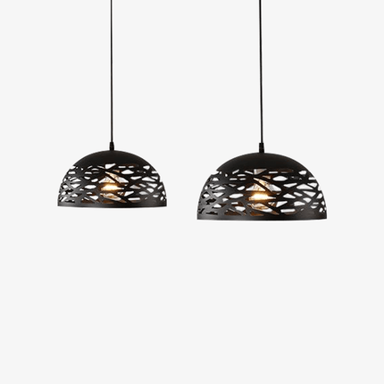 Suspension LED demi-boule moderne en noir, blanc ou rouge — LZ4X9T