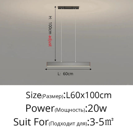 Suspension LED design rectangulaire pour éclairage intérieur moderne — LZ4X9P