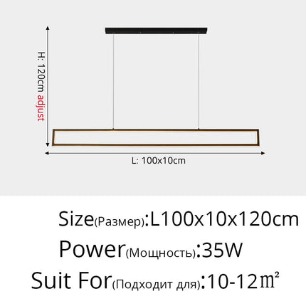 Suspension LED design rectangulaire pour éclairage intérieur moderne — LZ4X9P