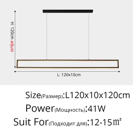 Suspension LED design rectangulaire pour éclairage intérieur moderne — LZ4X9P