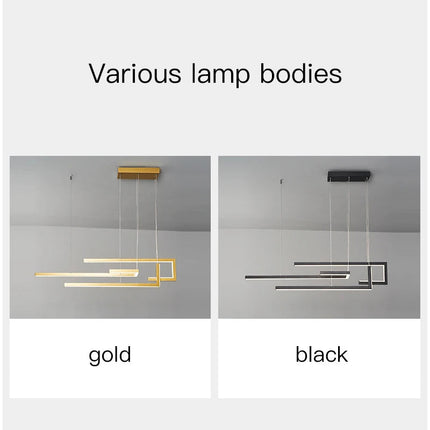 Suspension LED rectangulaire moderne à intensité variable — LZ4X9M
