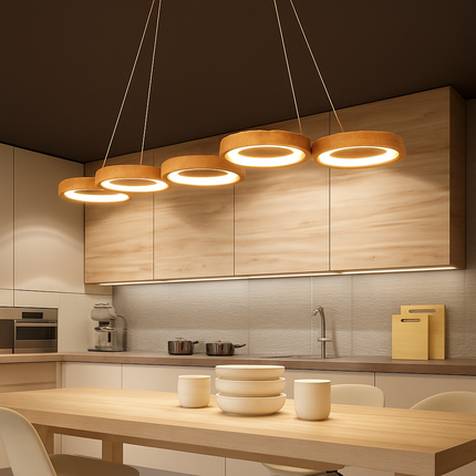 Suspension LED moderne en bois pour cuisine — LZ4X9P2