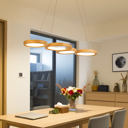 Suspension LED moderne en bois pour cuisine — LZ4X9P2