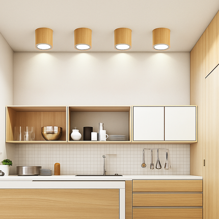 Suspension LED moderne en bois pour cuisine — LZ4X9P2