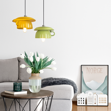Suspension LED moderne en forme de tasse à caf renservée