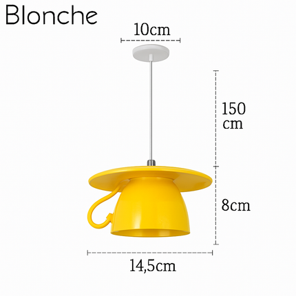 Suspension LED moderne en forme de tasse à caf renservée