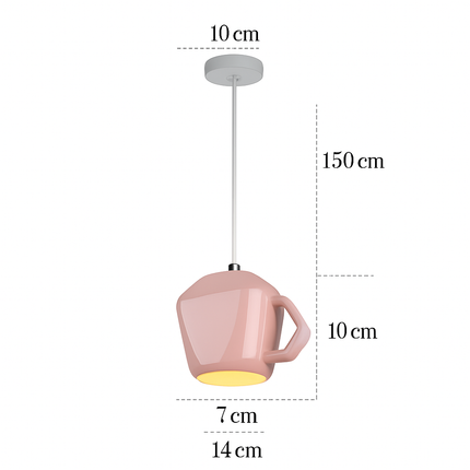 Suspension LED moderne en forme de tasse à caf renservée