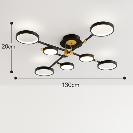 Suspension LED moderne or noir gradation tél.