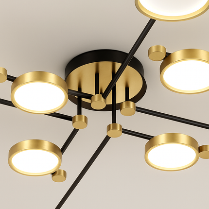 Suspension LED moderne or noir gradation tél.