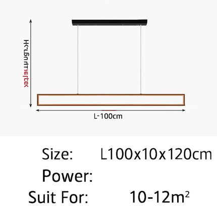 suspension led moderne pour éclairage intérieur rectangulaire