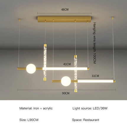 Suspension LED intérieure au design simple et épuré — LZ4X9M