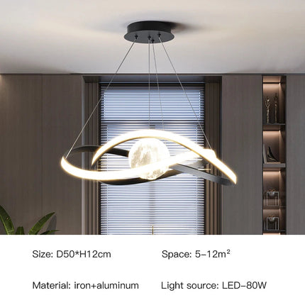 Suspension LED noire au style moderne pour intérieur — LZ4X9T