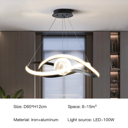 Suspension LED noire au style moderne pour intérieur — LZ4X9T