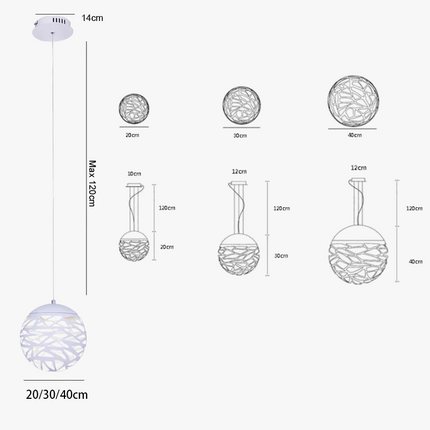 suspension led modernes avec abat-jour creux puzzles