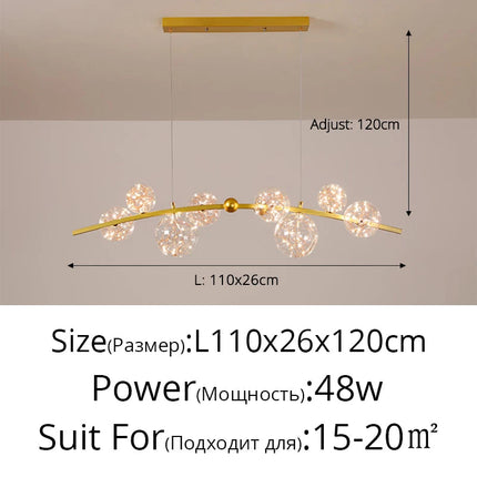 suspension led nordique boule de verre clair pour bar restaurant