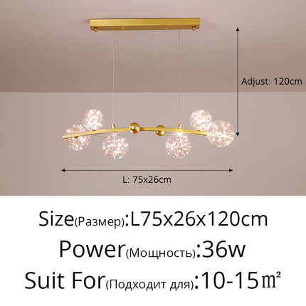 suspension led nordique boule de verre clair pour bar restaurant